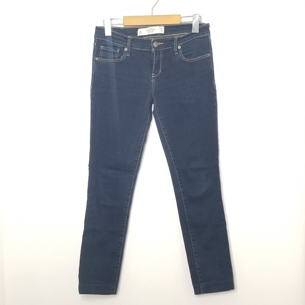 💕Abercrombie & Fitch Dark Blue Jeans Perfect Stretch Classic Skinny Denim Sz 26